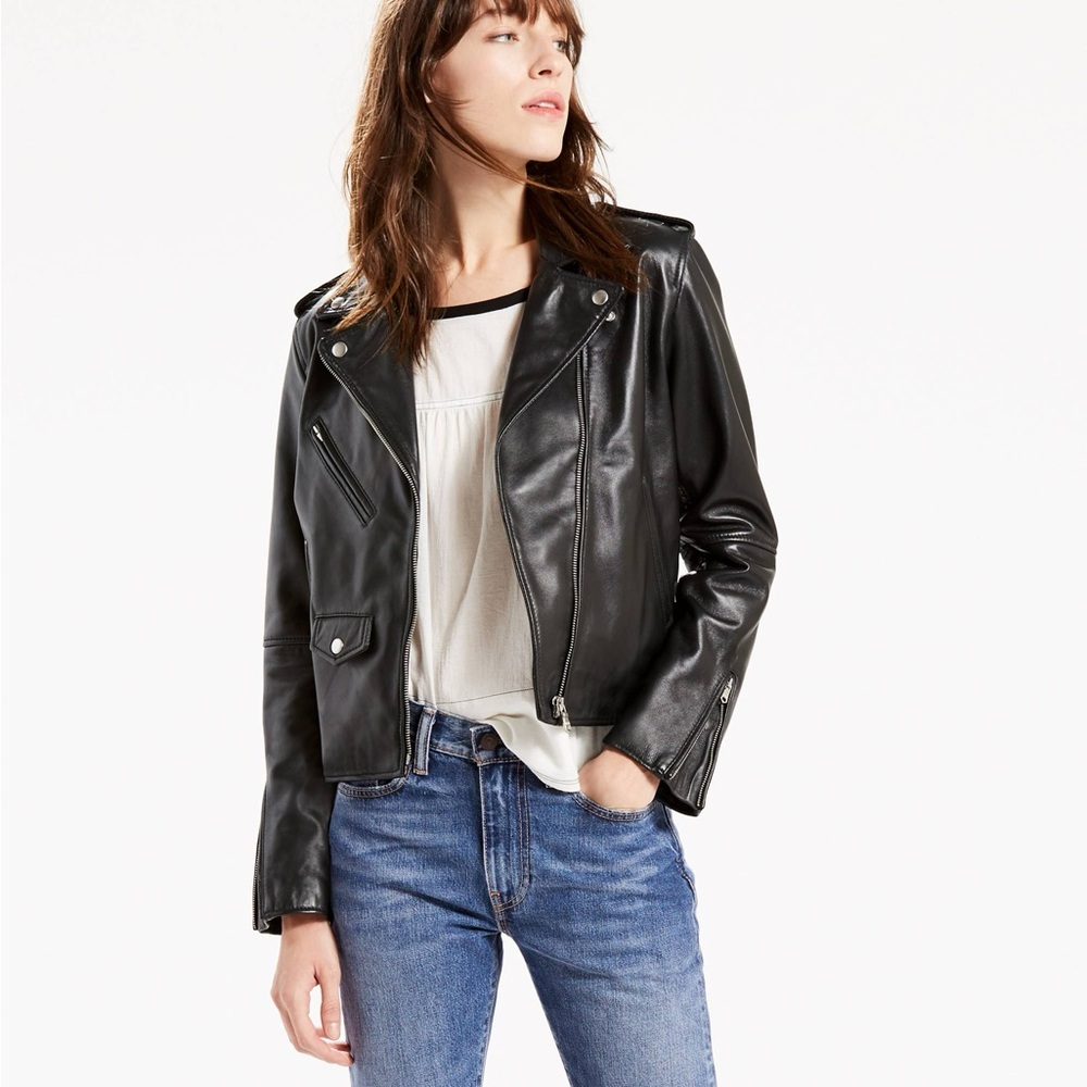 Levi’s genuine leather moto jacket - EUC